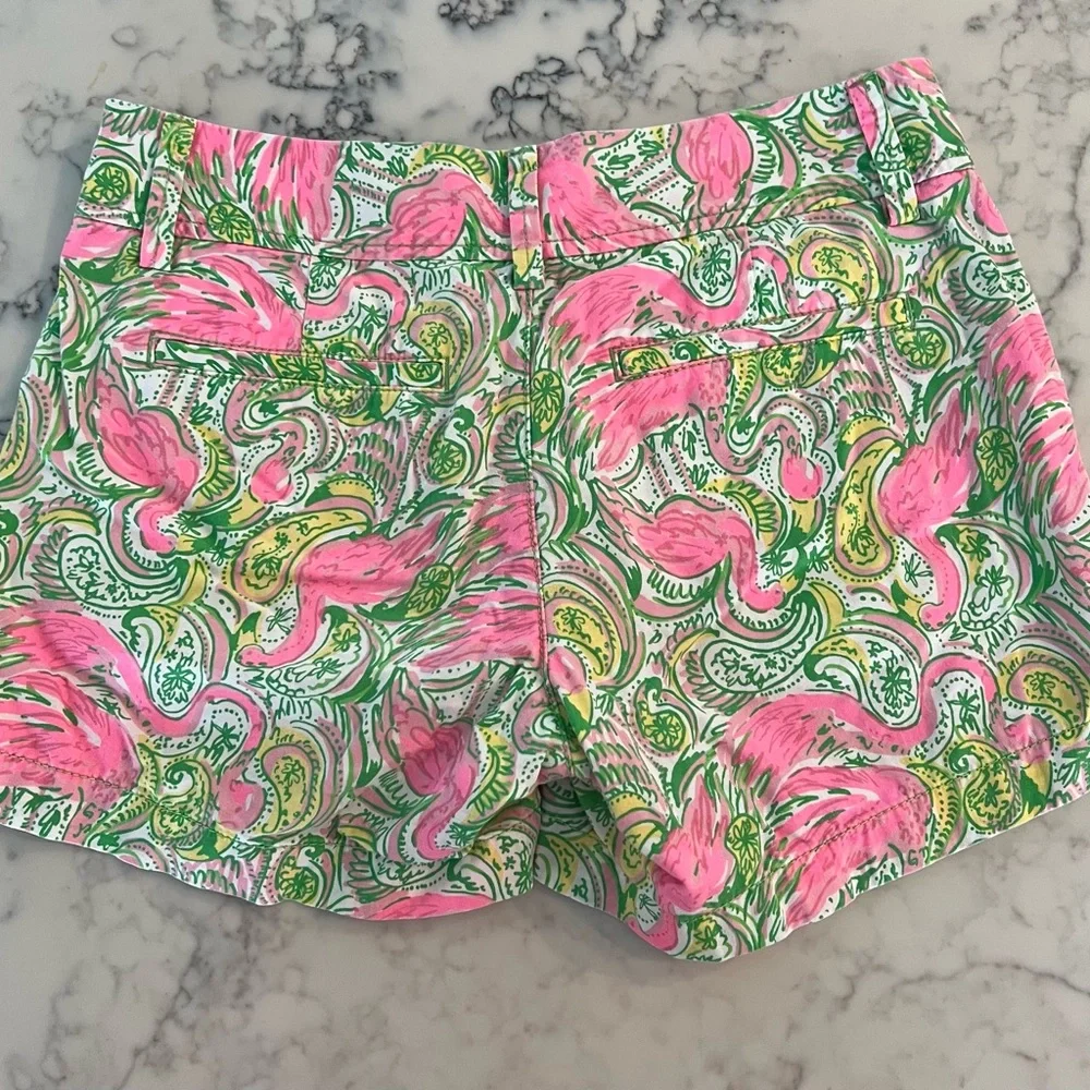 Lilly Pulitzer Callahan size 0 pink flamingo shorts Excellent condition